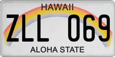 HI license plate ZLL069
