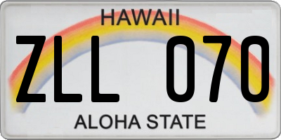 HI license plate ZLL070