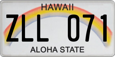 HI license plate ZLL071