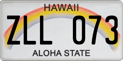 HI license plate ZLL073
