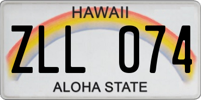 HI license plate ZLL074