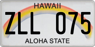 HI license plate ZLL075
