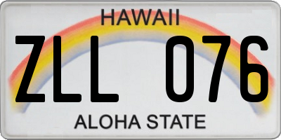 HI license plate ZLL076