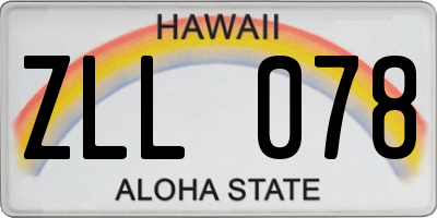 HI license plate ZLL078