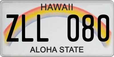 HI license plate ZLL080