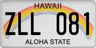 HI license plate ZLL081