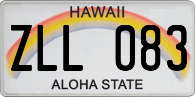 HI license plate ZLL083