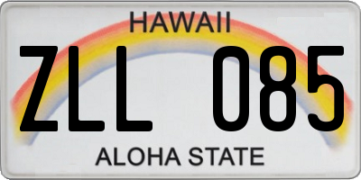 HI license plate ZLL085