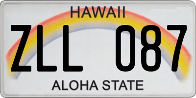 HI license plate ZLL087