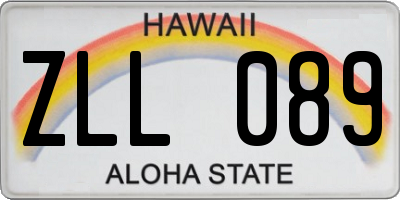 HI license plate ZLL089