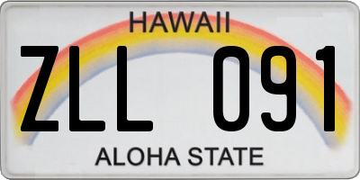 HI license plate ZLL091