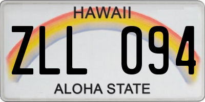 HI license plate ZLL094