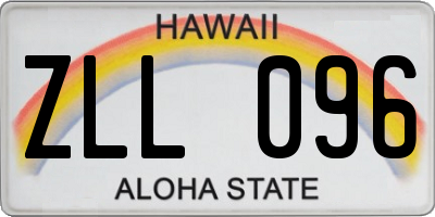 HI license plate ZLL096