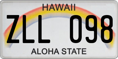 HI license plate ZLL098