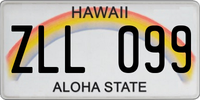 HI license plate ZLL099