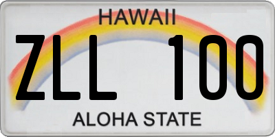 HI license plate ZLL100