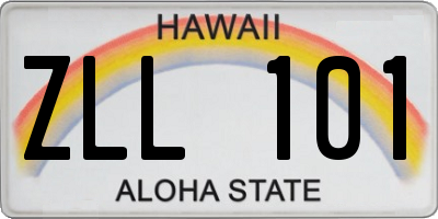 HI license plate ZLL101