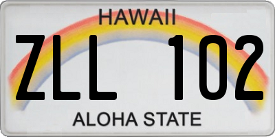 HI license plate ZLL102