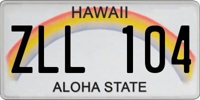 HI license plate ZLL104