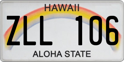 HI license plate ZLL106
