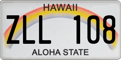 HI license plate ZLL108