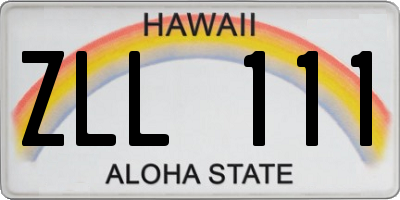 HI license plate ZLL111