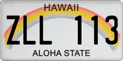 HI license plate ZLL113