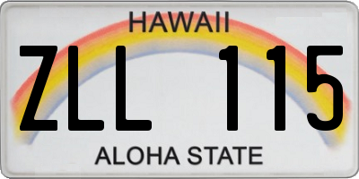 HI license plate ZLL115