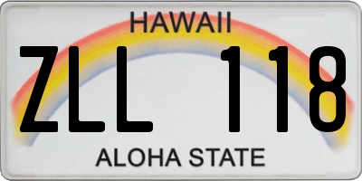 HI license plate ZLL118
