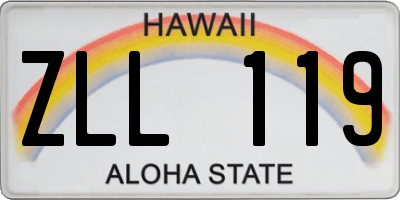 HI license plate ZLL119