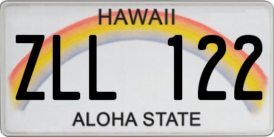 HI license plate ZLL122