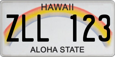 HI license plate ZLL123