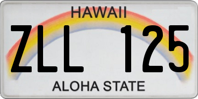 HI license plate ZLL125