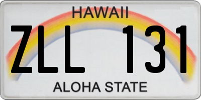 HI license plate ZLL131