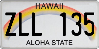 HI license plate ZLL135
