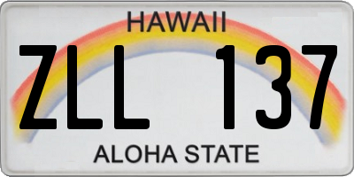 HI license plate ZLL137