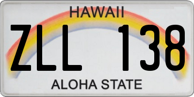 HI license plate ZLL138
