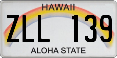 HI license plate ZLL139
