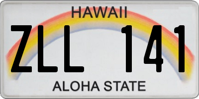 HI license plate ZLL141
