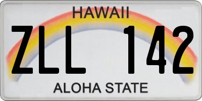 HI license plate ZLL142