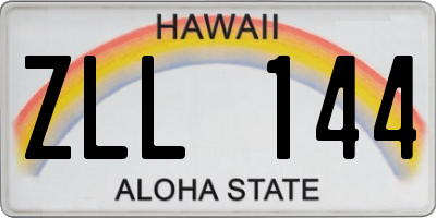 HI license plate ZLL144