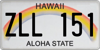 HI license plate ZLL151