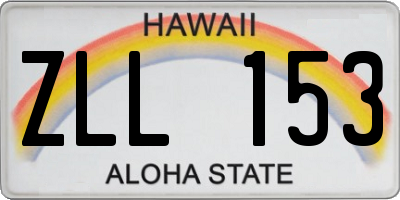 HI license plate ZLL153