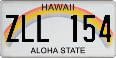 HI license plate ZLL154