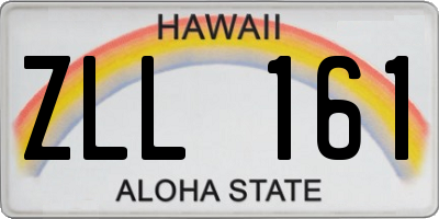 HI license plate ZLL161