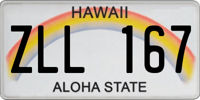 HI license plate ZLL167