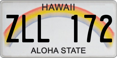 HI license plate ZLL172