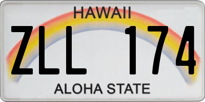 HI license plate ZLL174