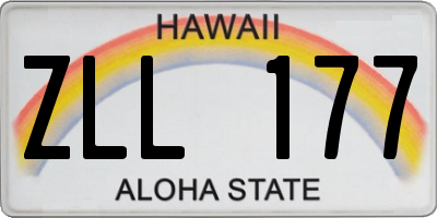 HI license plate ZLL177