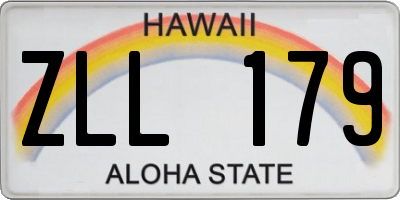 HI license plate ZLL179